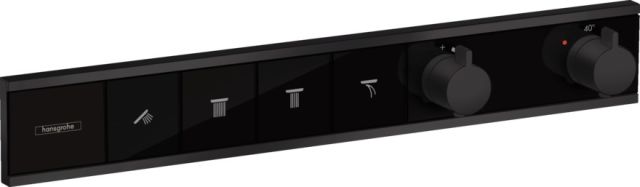 RainSelect Thermostat for concealed installation for 4 functions Matt Black