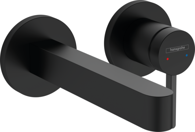 Finoris Single lever basin mixer for concealed installation wall-mounted with spout  Matt Black