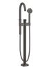 One Single Lever Bath Mixer Floor-standing Brushed Black Chrome