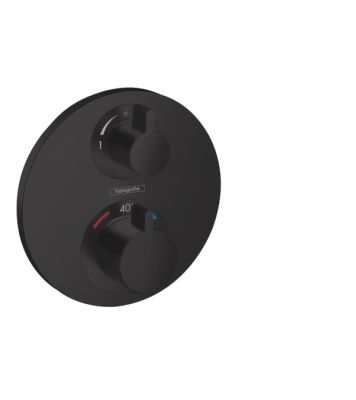 Ecostat S Thermostat for concealed installation for 2 functions Matt Black 