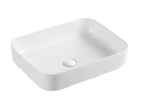 Elena Countertop Basin Polished White 500x390x120mm
