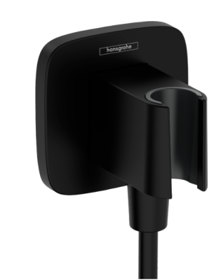 FixFit Q Wall Outlet with Shower Holder Matt Black