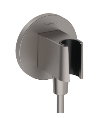 FixFit S Wall Outlet with Shower Holder Brushed Black Chrome
