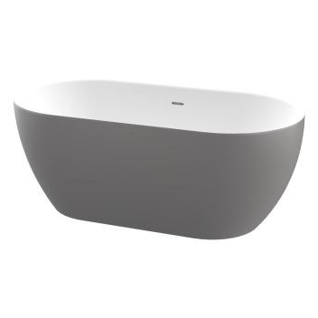 Zala Freestanding Bath Matt Grey 1440x750x570mm