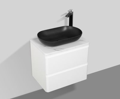 Santorini 600 Black Basin  Single Draw Vanity Set 