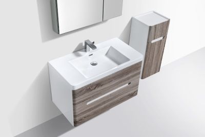 Venice 900 Silver Oak & White  Double Draw Vanity Set