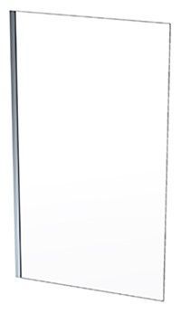 Kobe Fixed Bath Screen Shower Door Black 800x1400x6mm
