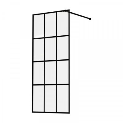 Optic Décor Shower Door Screen With Stabilizer And Foot Block 1000x2000x6mm Black