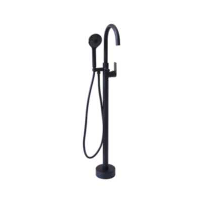 Dune Black Round Freestanding Bath Mixer
