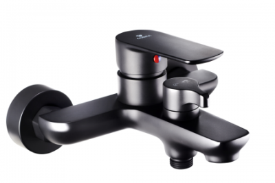 Seine Ebony Bath Mixer Exposed Matt Black