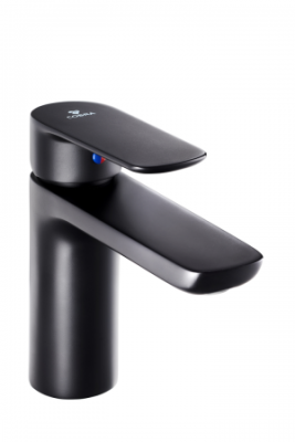 Seine Ebony Basin Mixer Standard Matt Black