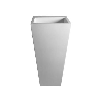 Edith Pillar Basin Polished White NTH 500x500x910mm
