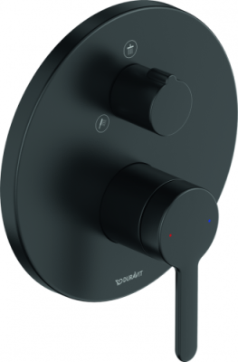 C.1 Single Lever Showerdiverter Mixer For Concealed Installation Black Matt Round Escutcheon
