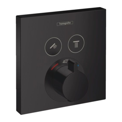 ShowerSelect Thermostat for concealed installation for 2 functions Matt Black