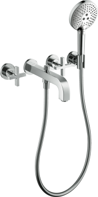 Citterio 3-H.F-Set Wall/Hs/Cross Polished Chrome
