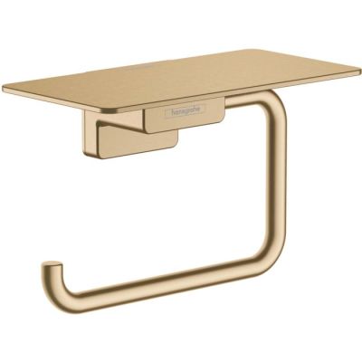 AddStoris Roll Holder With Shelf Brushed Bronze