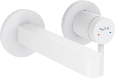 Finoris Single lever basin mixer for concealed installation w/m with spout Matt White 