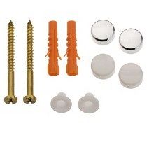 Pan Fixings Caps White &Chrome