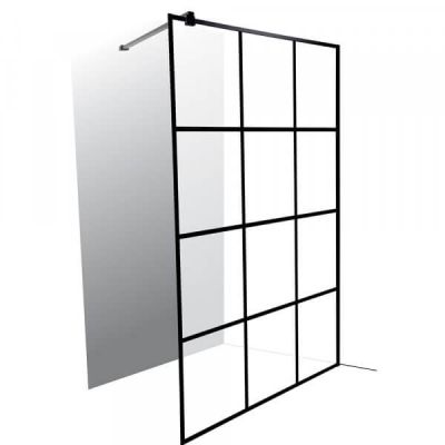 Shower Screen Mont Blanc Black 1200x2000