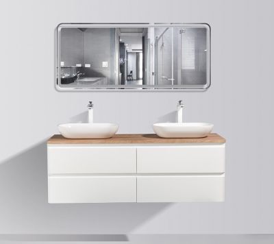Lazio 1500 White Four Draw Vanity Set 