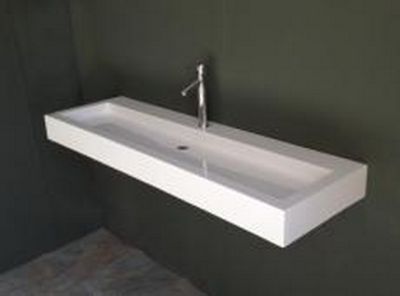 Nan Wall-Hung Basin White Gloss Interior 1500x450x125mm