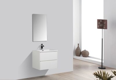 Enzo 600 White Double Drawer  Vanity Set