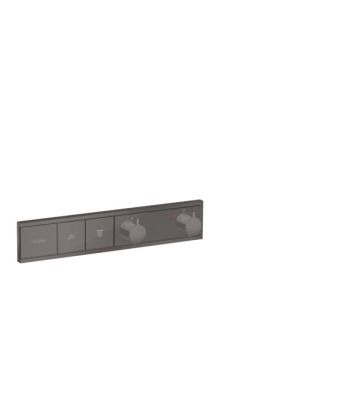 RainSelect Thermostat for concealed installation for 2 functions Brushed Black Chrome