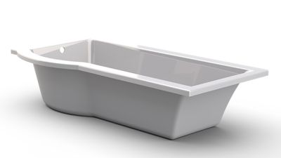 Tokyo Right Hand Shower Bath Polished White  1700x750x400mm