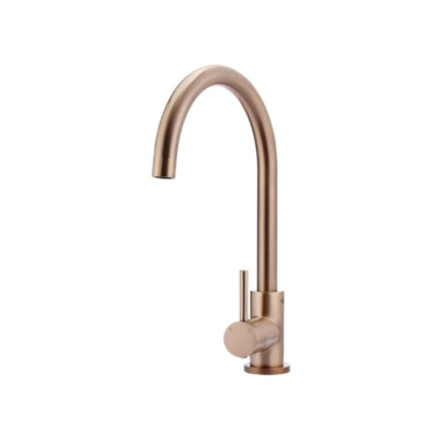 Round Kitchen Mixer Tap - Champagne