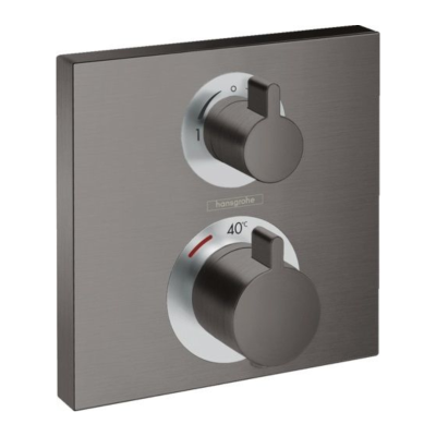 Ecostat Square Term.Conc.2 Func. Brushed Black Chrome