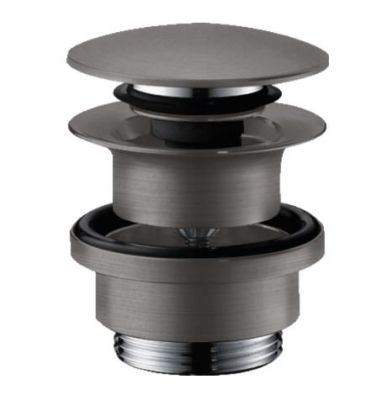 Basin Waste Push Open Brushed Black Chrome