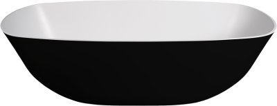 Vivian Freestanding Bath Polished WhiteBlack 1595x730x475mm