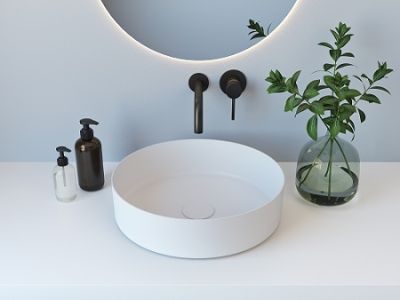 Round Surface Mounted Basin Matte White