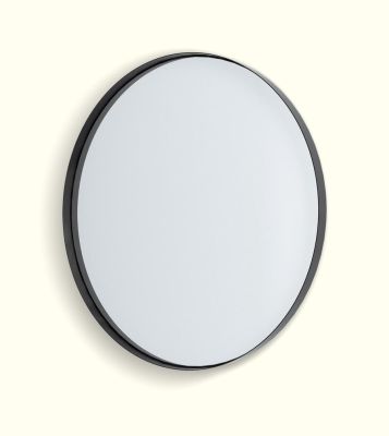 Deep Frame Circular Mirror Smooth Black.