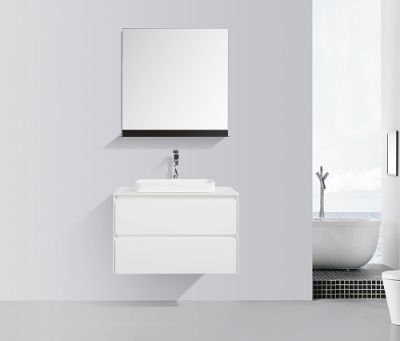 Madrid 800 White Double Drawer Vanity Set 