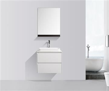 Madrid 600 White Double Drawer Vanity Set 