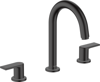Vernis Blend 3-hole basin mixer with pop-up waste set Black 