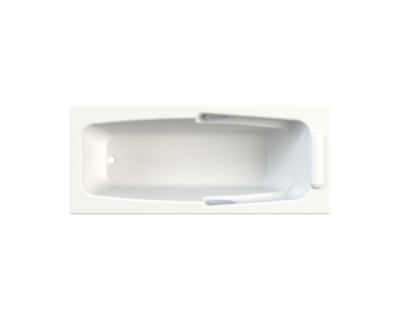 New York Bath Built In 1800x750mm Polished White With Handles