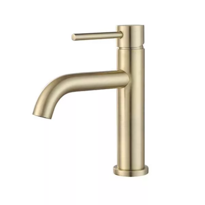 Stylet Short Basin Mixer Brushed Gold