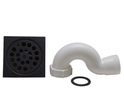 Square Shower Trap Black