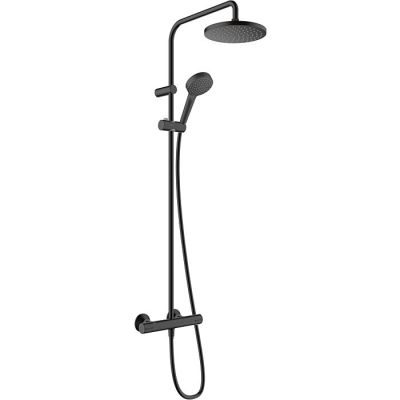 Vernis Blend Showerpipe with Thermostat Matt Black