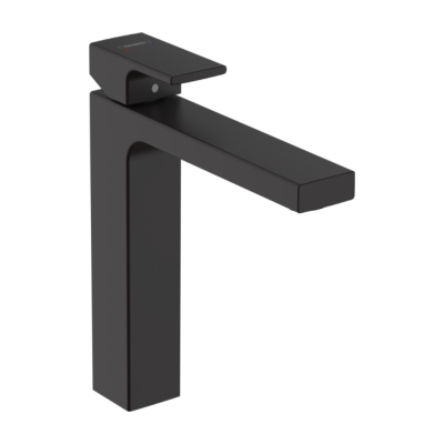 Vernis Shape Basin Mixer 190 without waste set  Matt Black