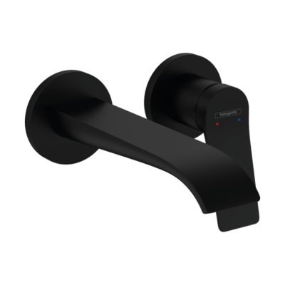 Vivenis Single lever basin mixer wall-mounted with spout Matt Black