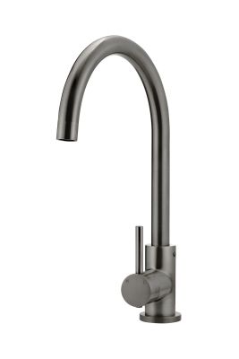Round Gooseneck Kitchen Mixer Gun Metal 