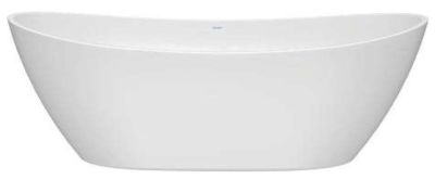 DuraVato Freestanding Bath Overflow and Chrome Push Open Waste Polished White 1800x800mm