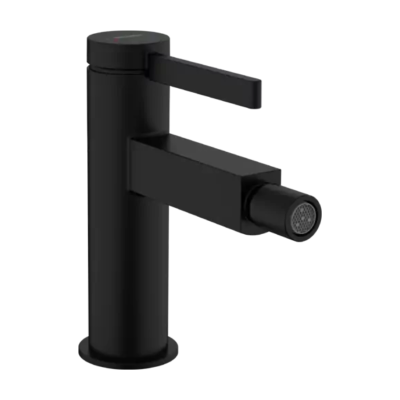 Finoris Single lever bidet mixer with push-open waste set Matt Black 