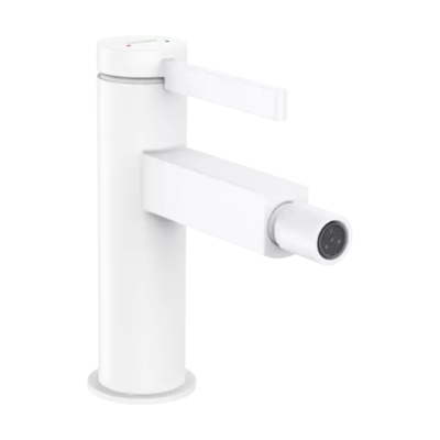 Finoris Single Lever Bidet Mixer With Push-open Waste Set Matt White