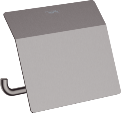 AddStoris Roll Holder With Cover Brushed Black Chrome