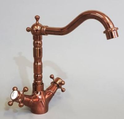 Dual Tap Mixer Tap Basin Hot And Cold Rose Gold