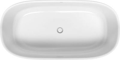 Zencha Freestanding Bath Satin Matt White Push Open Waste Incl  1800x900x600mm